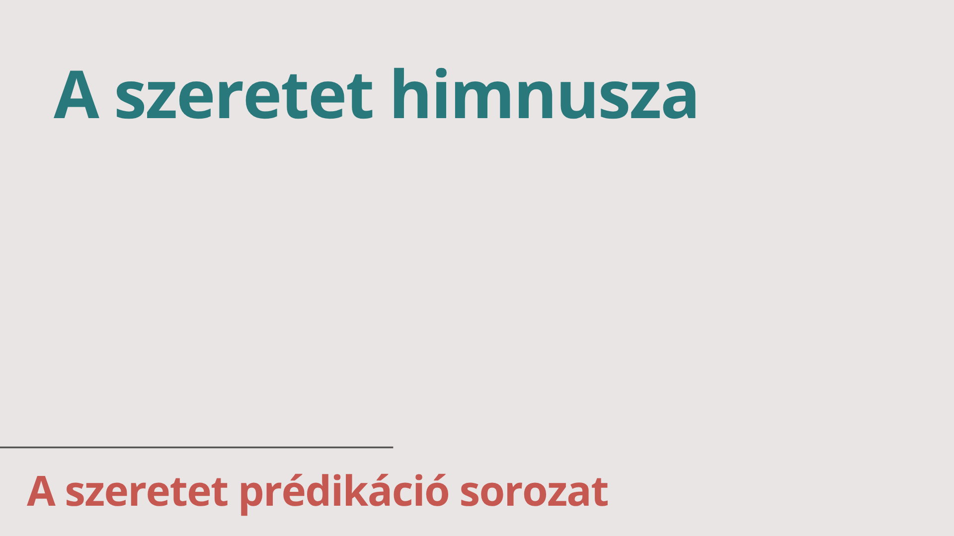 A szeretet himnusza