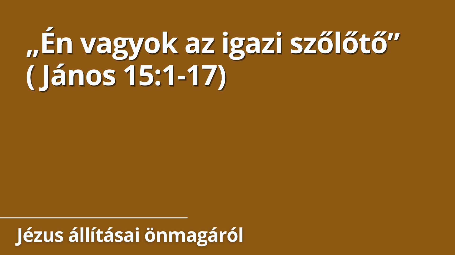 „Én vagyok az igazi szőlőtő”
